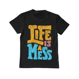 Tricou adler copil life is a mess negru