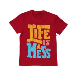 Tricou adler copil life is a mess rosu