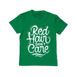 Tricou adler copil red hair dont care verde mediu