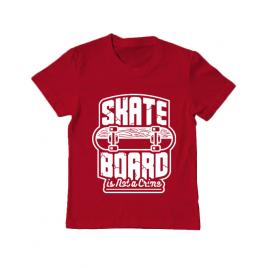 Tricou adler copil skate board rosu