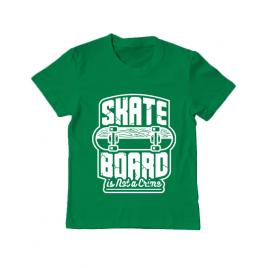 Tricou adler copil skate board verde mediu