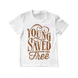Tricou adler copil young saved and free alb