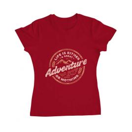 Tricou adler dama adventure or nothing rosu