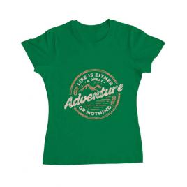Tricou adler dama adventure or nothing verde mediu