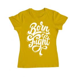 Tricou adler dama born to fight galben