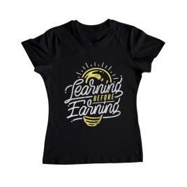 Tricou adler dama learning before earning negru
