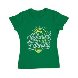 Tricou adler dama learning before earning verde mediu