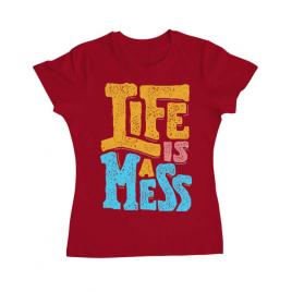 Tricou adler dama life is a mess rosu