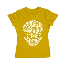 Tricou adler dama open your mind galben