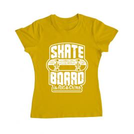 Tricou adler dama skate board galben