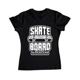 Tricou adler dama skate board negru