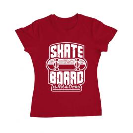 Tricou adler dama skate board rosu