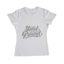 Tricou adler dama stand your ground alb