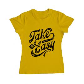 Tricou adler dama take it easy galben