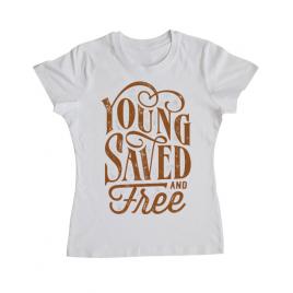 Tricou adler dama young saved and free alb