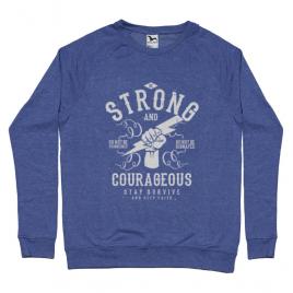 Bluza adler barbat be strong and courageous albastru melanj
