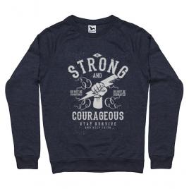 Bluza adler barbat be strong and courageous denim inchis