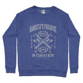 Bluza adler barbat gangstas paradise albastru melanj