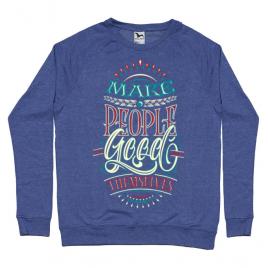 Bluza adler barbat make people feel good albastru melanj