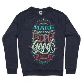 Bluza adler barbat make people feel good denim inchis