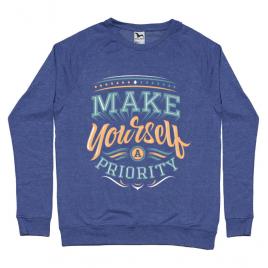 Bluza adler barbat make yourself a priority albastru melanj