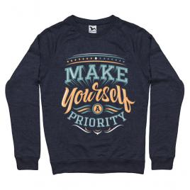 Bluza adler barbat make yourself a priority denim inchis