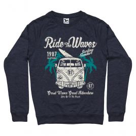 Bluza adler barbat ride the waves denim inchis