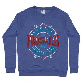 Bluza adler barbat strive for progress not perfection albastru melanj