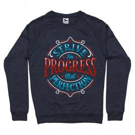 Bluza adler barbat strive for progress not perfection denim inchis