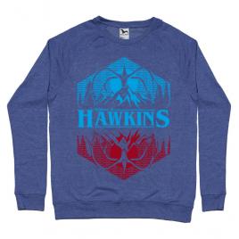 Bluza adler barbat welcome to hawkins albastru melanj