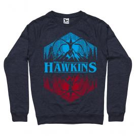 Bluza adler barbat welcome to hawkins denim inchis