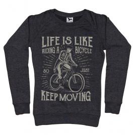 Bluza adler dama life is like riding a bicycle negru melanj