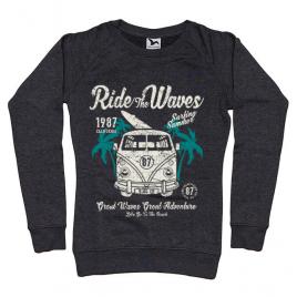Bluza adler dama ride the waves negru melanj