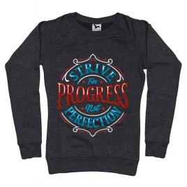 Bluza adler dama strive for progress not perfection negru melanj
