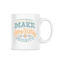 Cana personalizata make yourself a priority alb