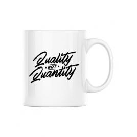 Cana personalizata quality not quantity alb