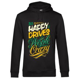 Hoodie barbat cu gluga be happy negru
