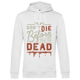 Hoodie barbat cu gluga dont die alb