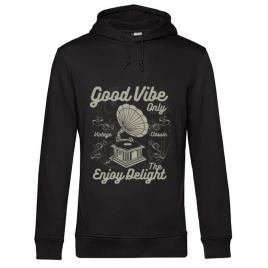 Hoodie barbat cu gluga good vibe only negru