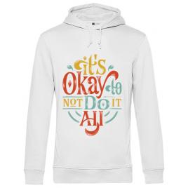 Hoodie barbat cu gluga its ok alb