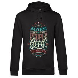Hoodie barbat cu gluga make people feel good negru