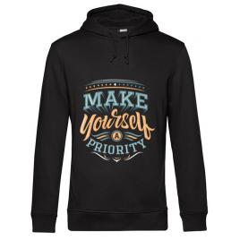 Hoodie barbat cu gluga make yourself a priority negru
