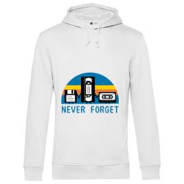 Hoodie barbat cu gluga never forget alb