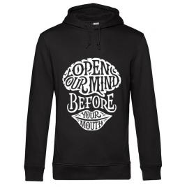Hoodie barbat cu gluga open your mind negru