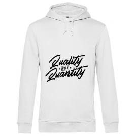 Hoodie barbat cu gluga quality not quantity alb