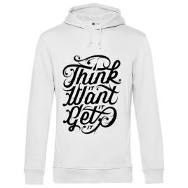 Hoodie barbat cu gluga think it alb