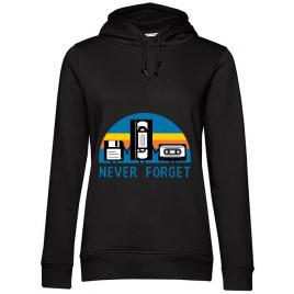 Hoodie dama cu gluga never forget negru