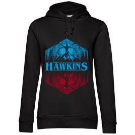 Hoodie dama cu gluga welcome to hawkins negru