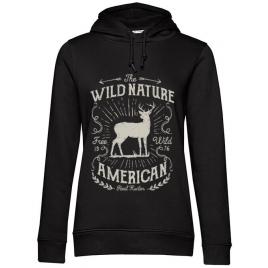 Hoodie dama cu gluga wild nature negru