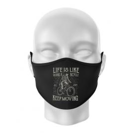 Masca personalizata reutilizabila life is like riding a bicycle negru